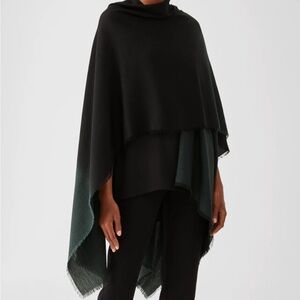 Eileen Fisher Black and Green Wrap
